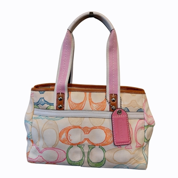 Coach Handbags - Coach Hampton Signature Scribble Tote Bag